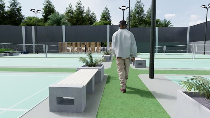 provide 3d sport playground and rendering