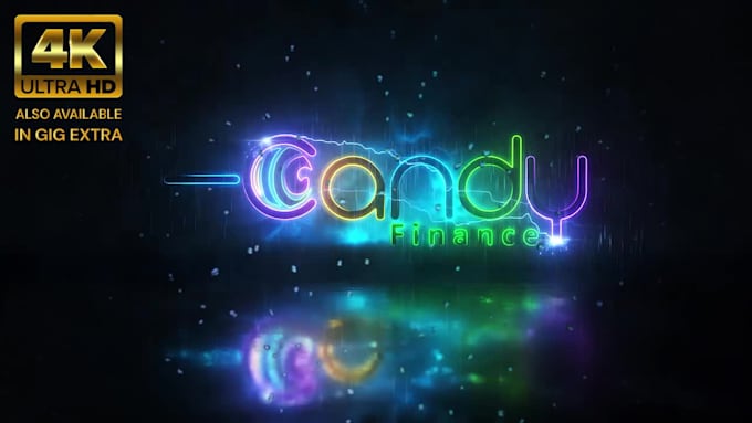 create cyberpunk neon light glow logo animation intro with fog, lightning