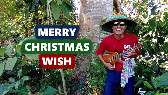 make christmas wishing video with ukulele