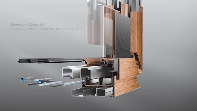 design 3d cross section and animation for windows and doors