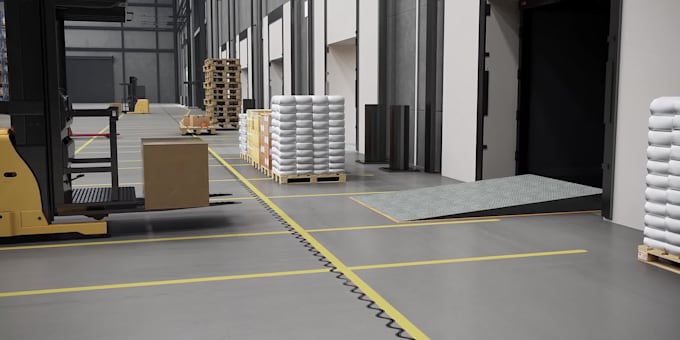 create realistic 3d industrial animation, warehouse animation, factory animation