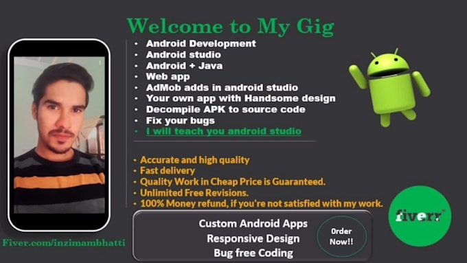 be your java coder for android app creation and development