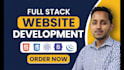 do website development as full stack web developer, PHP laravel HTML CSS react