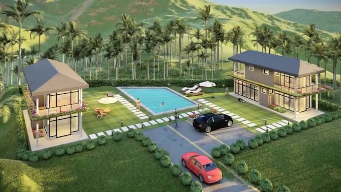 do architectural rendering, 3d walkthorugh animation real estate, hotel, houses
