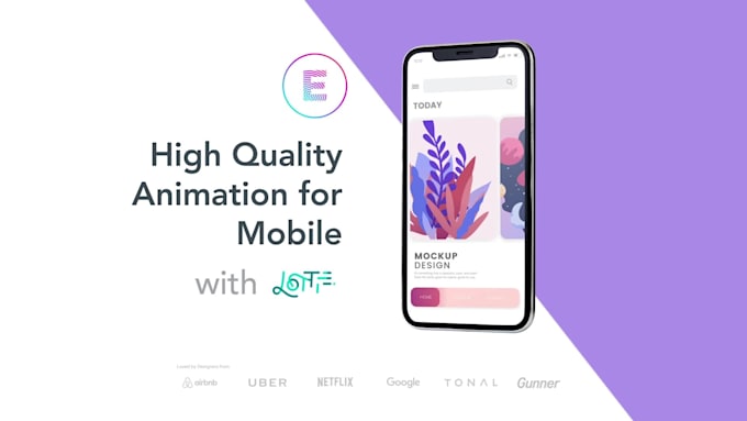 create animated UI UX element for a mobile app with lottie