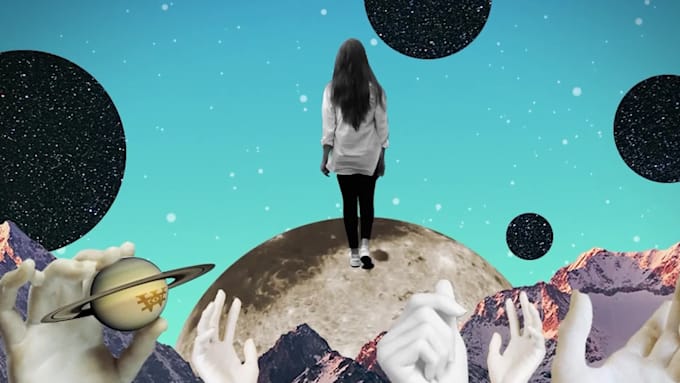 animate visuals or video loop in collage style