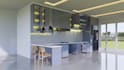 design 3d kitchen interior with photorealistic render