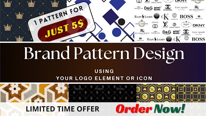create seamless logo patterns for branding, packaging, and merchandise