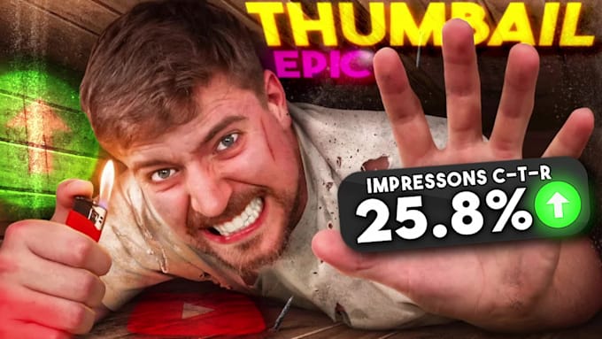 design viral youtube thumbnail like mrbeast within 2 hour