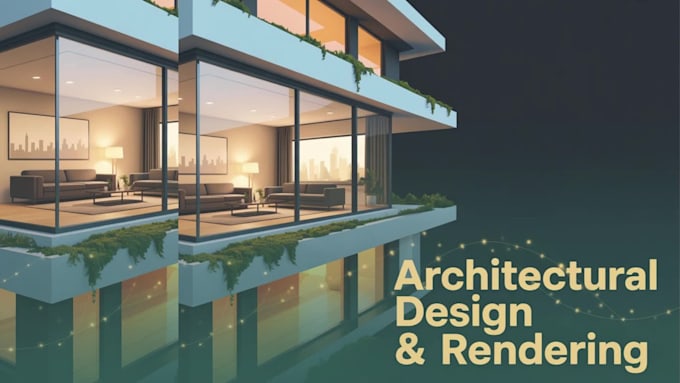 create a 3d interior and exterior architectural design and rendering