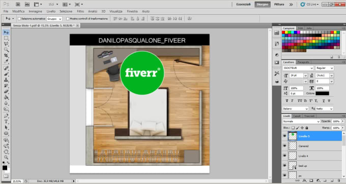 Render your floor plans on photoshop by Danilopasqualon | Fiverr