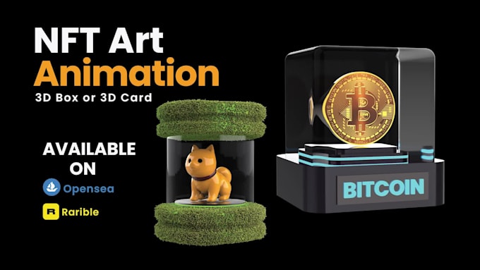 create 3d box nft crypto art card coin animation with your nft business