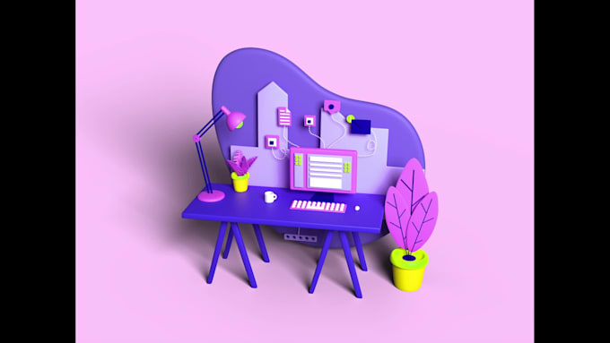 do custom 3d icon illustration with 3d rendering