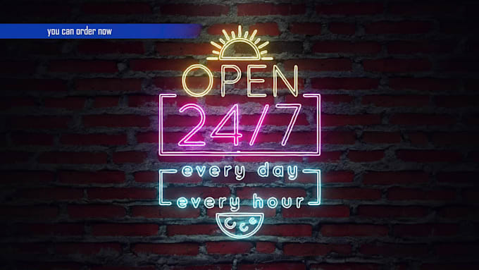 create neon light intro text or logo animation