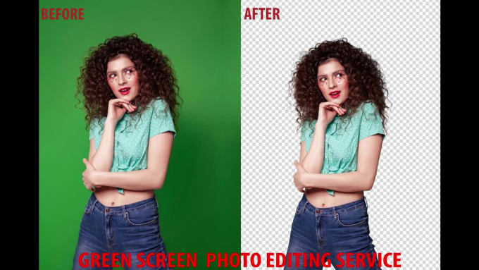 Remove green screen background, cut out photos with white or ...