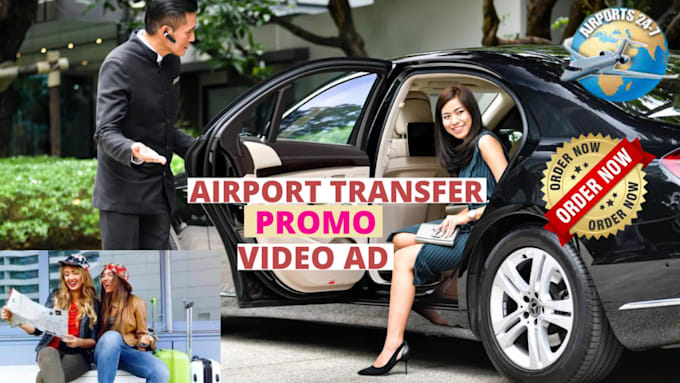make an air port transfer service or airport shuttle service video ad