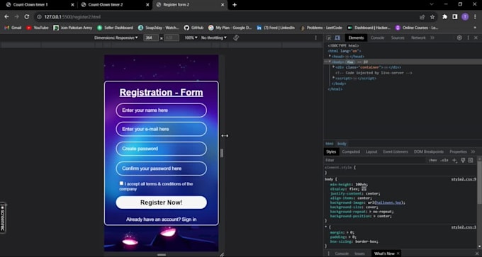 Code a coming soon responsive webpage with countdown timer by ...