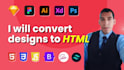convert figma, PSD, or xd to responsive HTML CSS using bootstrap or tailwind