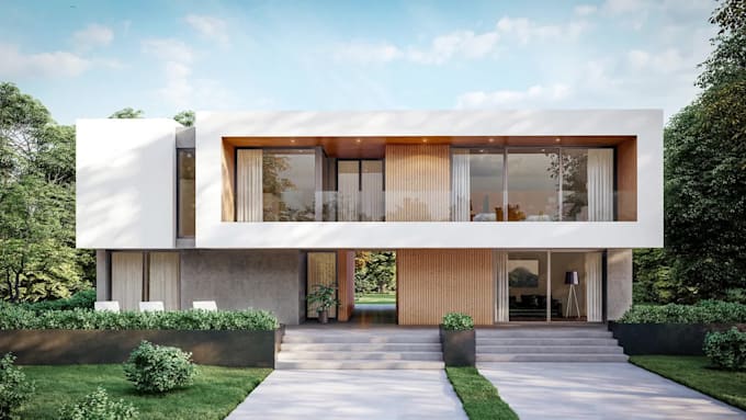 create a realistic 3d rendering architecture