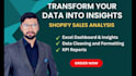 do shopify sales analysis, excel ecommerce dashboard and KPI report