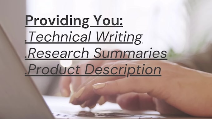 do technical, creative writing and product description