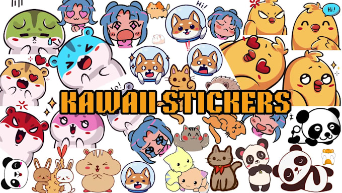 design stickers such as logo, kawaii, doodle, mascot, business and gif stickers