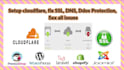 setup cloudflare free SSL certificate, CDN, dns, ddos security, wordpress SSL