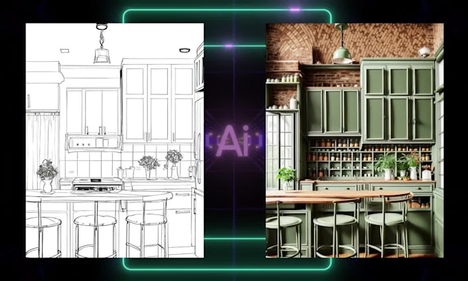 Convert quickly your interior sketches into an ai art render by Saeid ...