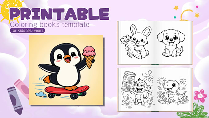 create cozy, bold, and easy coloring book illustrations for children