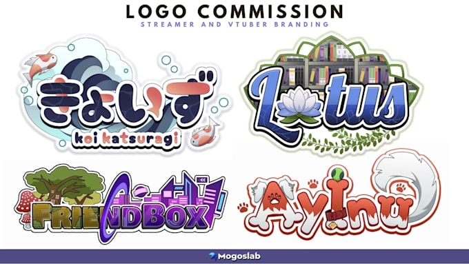 design anime style logo for vtubers and twitch streamers