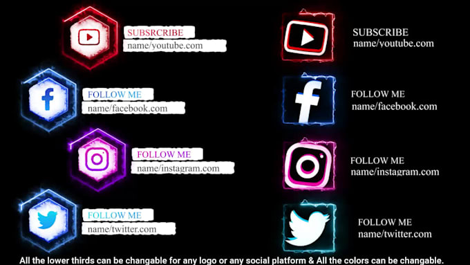 make 4k social media lower thirds title animation