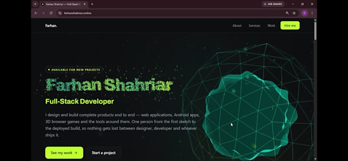 develop an interactive 3d website with three js and webgl