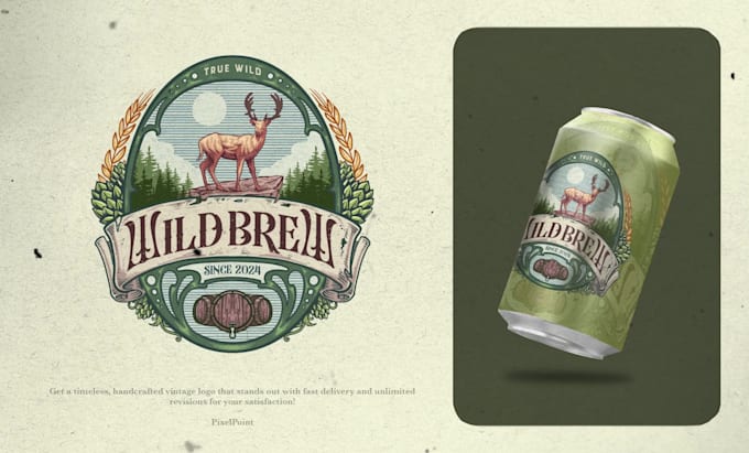 design vintage retro hand drawn logo for business or company