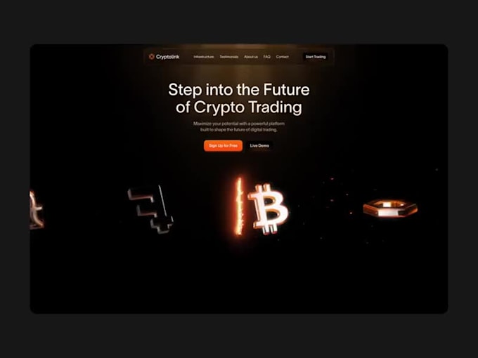 luxury website animation, interactive webflow website crypto 3d website three js