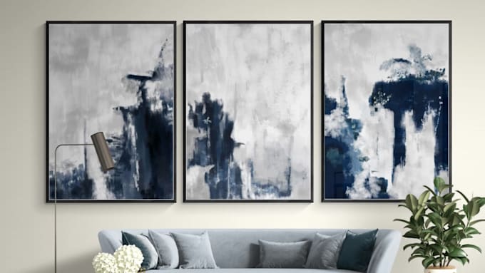 create printable digital oil paint abstract wall art design