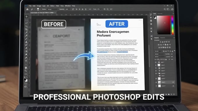 edit any document screenshots and images in photoshop