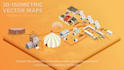design a 3d isometric map or event map illustration