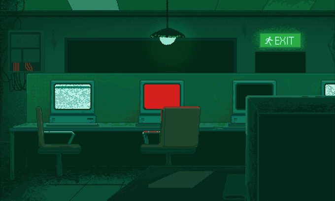 draw pixel art scene and background animation for your game