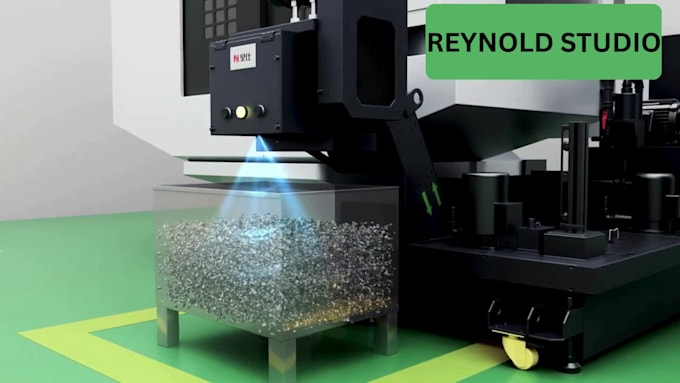 create 3d production line animation, industrial factory animation