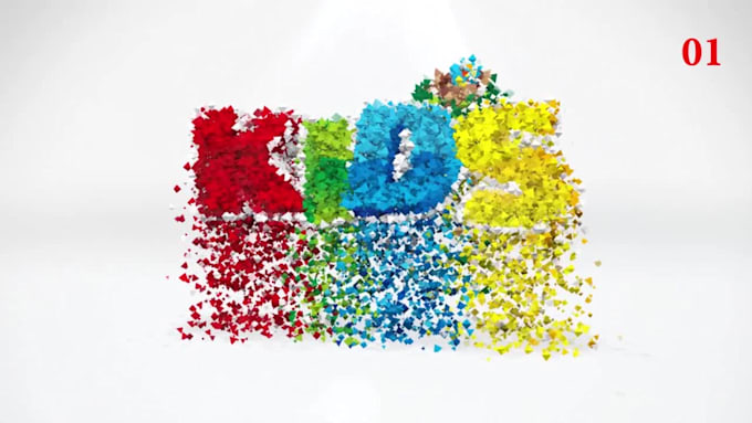 create amazing kids 3d particles logo animation intro