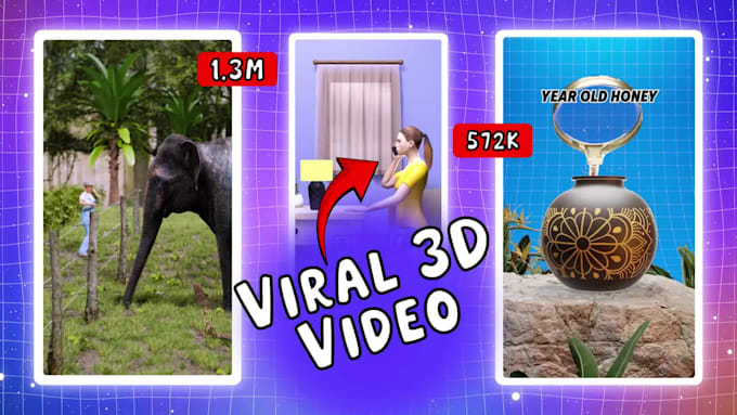 create viral 3d animated short video for you