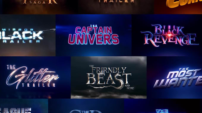 create a cinematic movie title animation with stunning effects