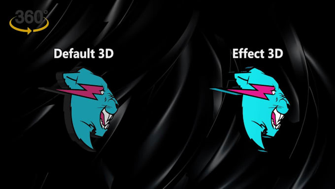 create a 3d rotating logo animation with 360 spinning loop