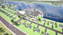 do architectural master plan, site plan, suburban, neighborhood 3d model render