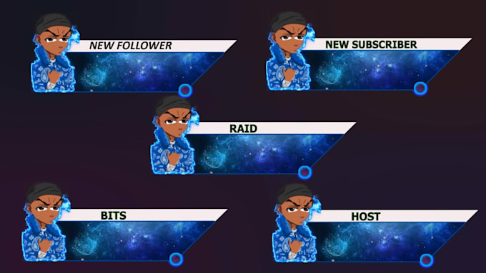 design animated twitch, youtube simple alert box