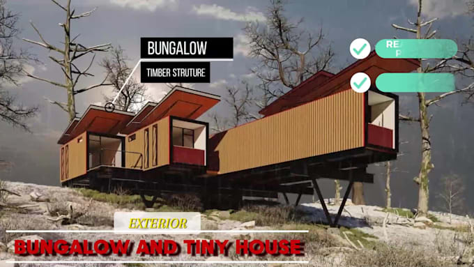 Do realistic 3d models, render your tiny house, container house ...