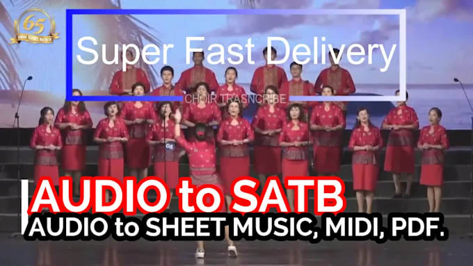 transcript any song to choir satb sstb multi language plus music