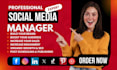 be social media manager, monthly social media post design ,scheduling