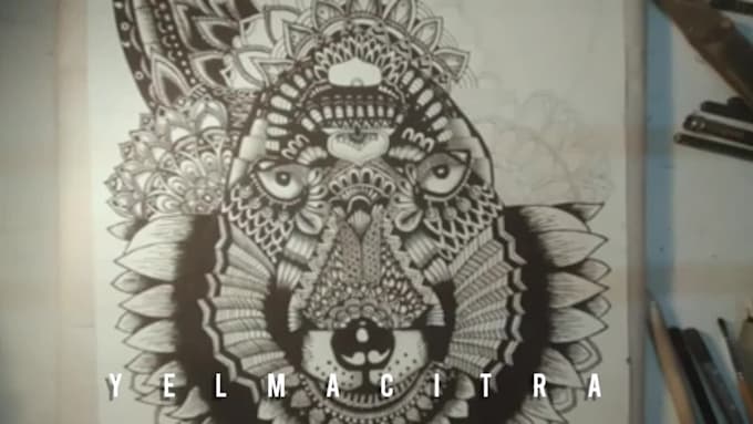 draw a unique   hand drawn mandala art