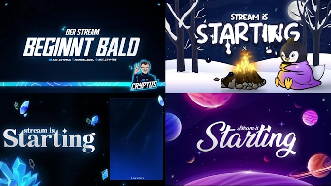 design custom animated twitch overlay, stream package and more